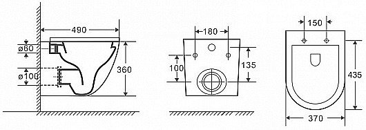Унитаз подвесной Grossman TORNADO GR-4455MSQ безободковый, с крышкой микролифт, слив-торнадо, белый матовый купить в интернет-магазине Sanbest