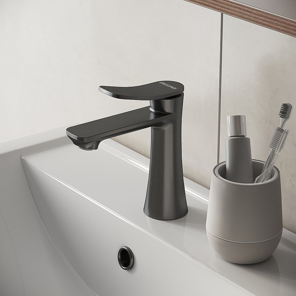 Смеситель для раковины Grossman Advans 510.K35.09.420 графит сатиновый купить в интернет-магазине сантехники Sanbest