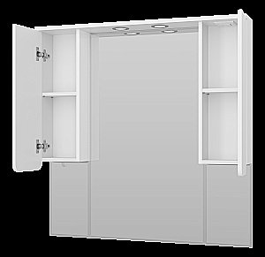 Зеркало со шкафом Misty Чегет 105 П-Чег-02105-01Л белый в ванную от интернет-магазине сантехники Sanbest