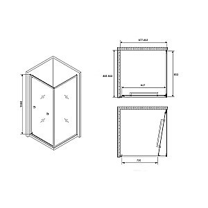 Душевой уголок Abber Schwarzer Diamant AG0A090B 90x90 стекло прозрачное/профиль черный купить в интернет-магазине Sanbest