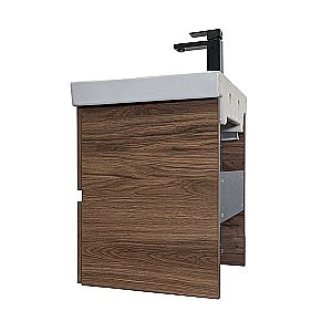 Тумба с раковиной Comforty Дартфорд 45 дуб тёмно коричневый для ванной в интернет-магазине Sanbest