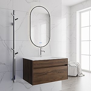 Тумба с раковиной Vincea Chiara 80 VMC-2C800CO/VCB-13800W тёмный дуб/раковина белая для ванной в интернет-магазине Sanbest