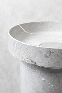 Раковина Boheme Corian 40 801-GR+801-Base-Grey серый мрамор/серый мрамор купить в интернет-магазине Sanbest