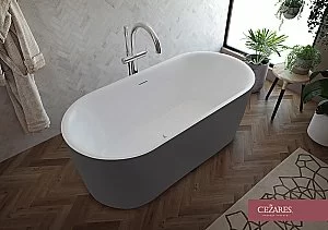 Ванна акриловая Cezares METAURO-INT-Central-180-80-60-G-W-MATT купить в интернет-магазине Sanbest
