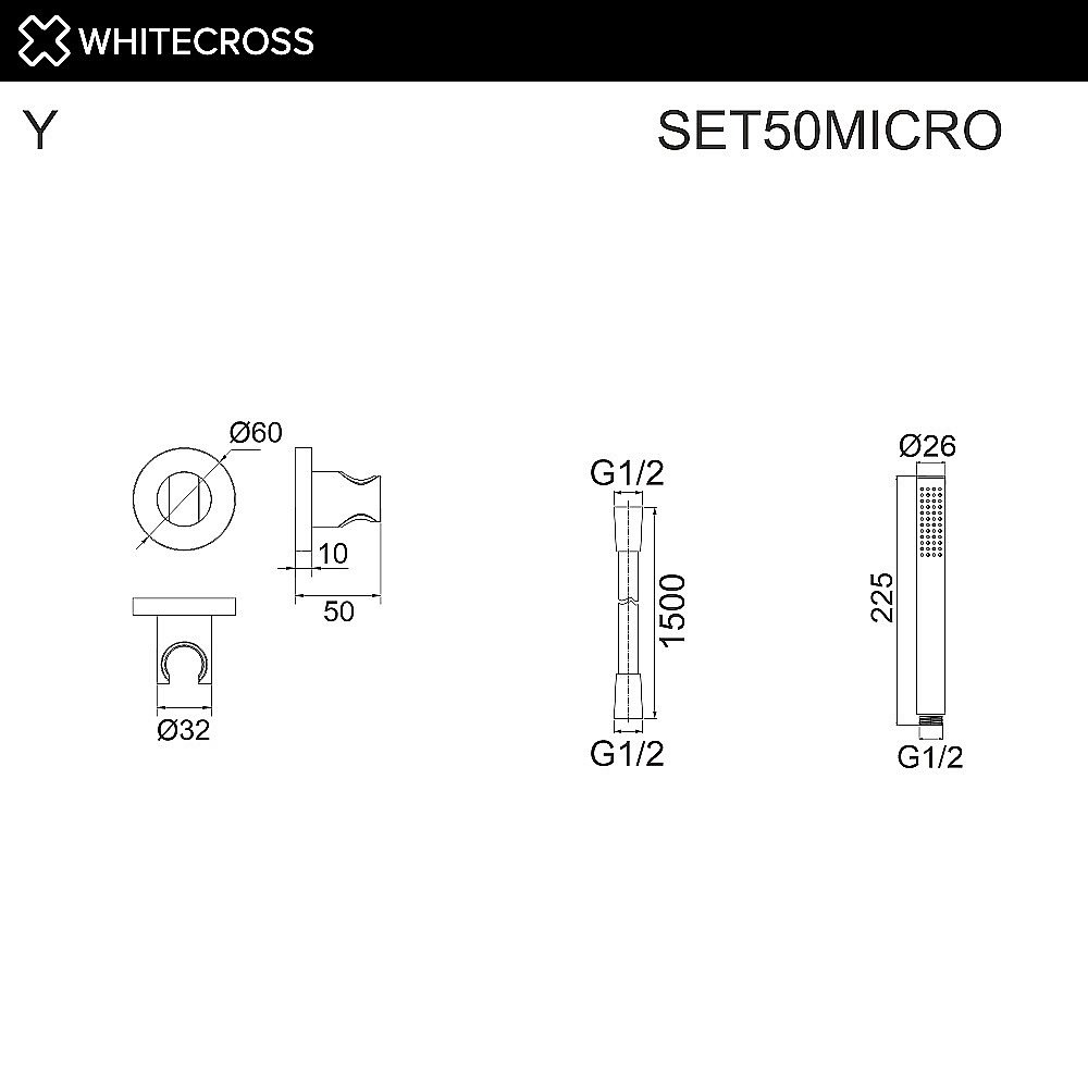 Душевой гарнитур WhiteCross SET50MICROGLB золото брашированное купить в интернет-магазине сантехники Sanbest