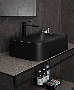 Раковина накладная Gid Geometrico 61 Bm9598 53365 черная матовая купить в интернет-магазине Sanbest