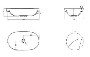 Раковина врезная сверху столешницы Salini MAREA 01 1802201M 64,5 из искусственного камня S-Stone, белая матовая купить в интернет-магазине Sanbest