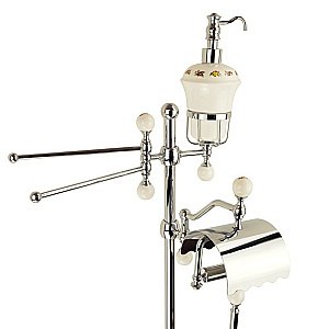 Стойка для ванной Migliore Provance ML.PRO-60.544.CR белая керамика с декором/хром купить в интернет-магазине сантехники Sanbest