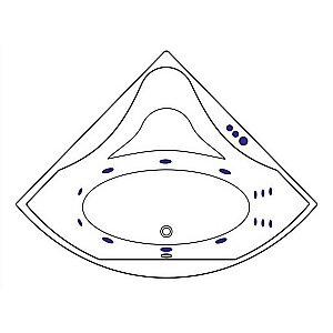 Ванна акриловая EXCELLENT Glamour SMART WAEX.GLA15.SMART.GL 150x150 белая с гидромассажем купить в интернет-магазине Sanbest