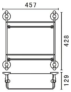 Полка стеклянная двойная Art&Max Antic Crystal AM-2682BSJ-DO золото купить в интернет-магазине сантехники Sanbest