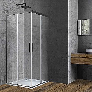 Душевой уголок Vincea Soft VSS-3SO900CLGM 90х90 стекло прозрачное/профиль вороненая сталь купить в интернет-магазине Sanbest