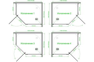 Душевой уголок Royal Bath TR RB1210TR-C-BL 100х120 матовое стекло/профиль черный купить в интернет-магазине Sanbest