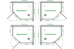 Душевой уголок Royal Bath TR RB1210TR-C-BL 100х120 матовое стекло/профиль черный купить в интернет-магазине Sanbest