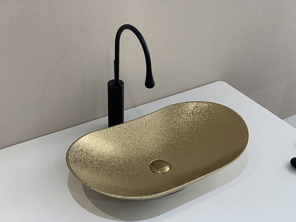 Раковина накладная Gid Lago 61 Gd9811 53340 золото купить в интернет-магазине Sanbest