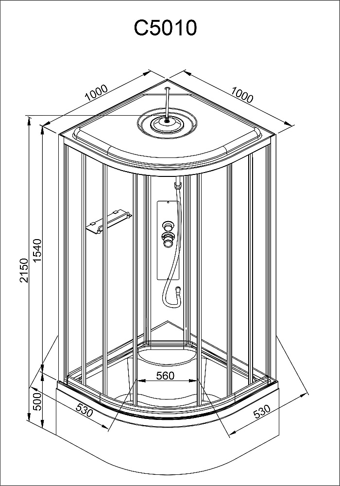 Душевая кабина AvaCan C Серия C5010 100х100 стандартная купить в интернет-магазине Sanbest