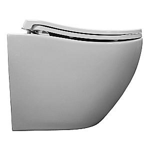 Унитаз подвесной Azario Etera AZ-118E-UQ3 белый, безободковый, с крышкой микролифт, слив торнадо купить в интернет-магазине Sanbest