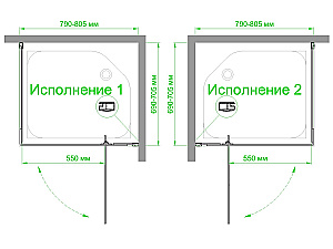Душевой уголок Royal Bath RB HPVD-T-CH 80х70 стекло прозрачное/профиль хром купить в интернет-магазине Sanbest
