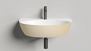 Раковина Salini ALDA WALL 03 140313GRH 71 из искусственного камня S-Sense, белая глянцевая, цвет по RAL снаружи купить в интернет-магазине Sanbest