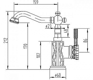 Смеситель для раковины Zorg Antic A 114U-SL купить в интернет-магазине сантехники Sanbest