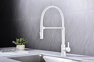 Смеситель для кухни Paulmark Halt Ha214021-WH белый матовый купить в интернет-магазине сантехники Sanbest