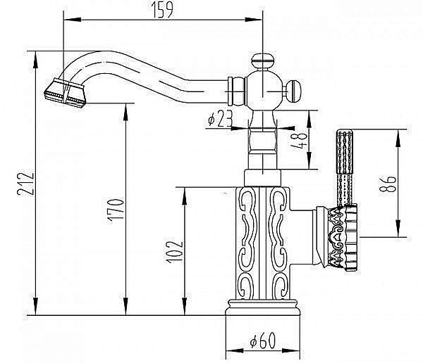 Смеситель для раковины Zorg Antic A 114U-SL купить в интернет-магазине сантехники Sanbest