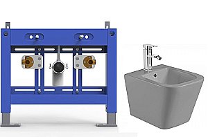 Биде с инсталляцией WeltWasser BAMBERG 480 BD+GELBACH 005 MT-GR серое матовое купить в интернет-магазине Sanbest