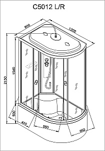 Душевая кабина AvaCan C Серия C5012 120х80 стандартная купить в интернет-магазине Sanbest