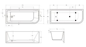 Ванна акриловая BelBagno BB712 170х73 купить в интернет-магазине Sanbest