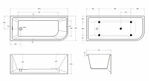 Ванна акриловая BelBagno BB712 170х73 купить в интернет-магазине Sanbest