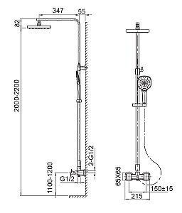 Душевая система WONZON & WOGHAND SHAKESPEARE, Хром (WW-654602-CR) купить в интернет-магазине сантехники Sanbest