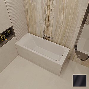 Ванна из искусственного камня Veconi Solita Slim SLTSLIM18080BM 180х80 черная матовая купить в интернет-магазине Sanbest