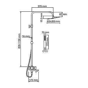 Душевая система WasserKraft A177.118.103.010.CH хром купить в интернет-магазине сантехники Sanbest