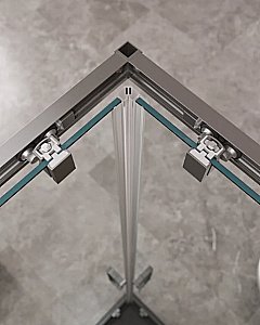 Душевой уголок Cezares Molveno A 22 90+30 C GM IV 120х120 стекло прозрачное/профиль оружейная сталь матовая купить в интернет-магазине Sanbest