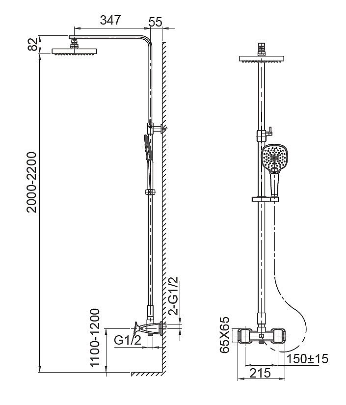 Душевая система WONZON & WOGHAND SHAKESPEARE, Хром (WW-654602-CR) купить в интернет-магазине сантехники Sanbest