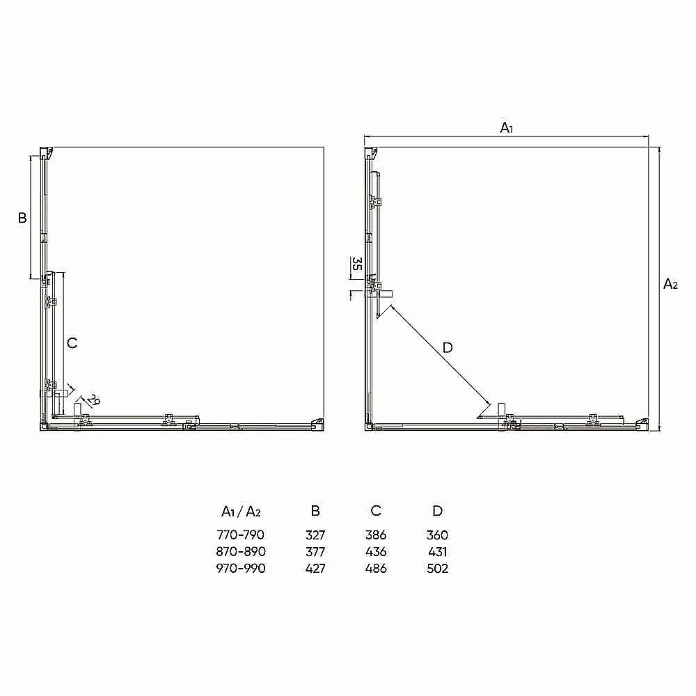 Душевой уголок Veconi Rovigo RV-47 100x100 прозрачный купить в интернет-магазине Sanbest