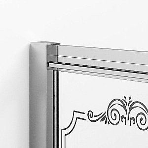 Душевой уголок Ambassador Royal 18015106 90х90 стекло белое с декором/профиль хром купить в интернет-магазине Sanbest