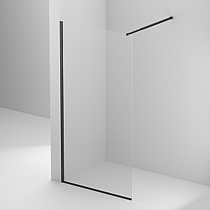 Душевое ограждение BelBagno KRAFT-L-1-110-C-NERO прозрачное/профиль черный купить в интернет-магазине Sanbest