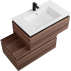 Нижняя тумба Cezares SLIDER-800-1C-PI-NA-P орех дымчатый для ванной в интернет-магазине сантехники Sanbest