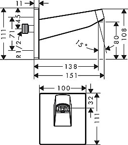Держатель верхнего душа Hansgrohe Pulsify 24149700 белый купить в интернет-магазине сантехники Sanbest