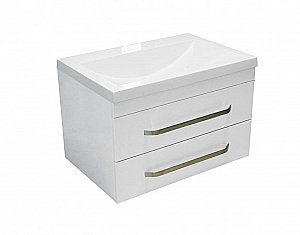 Тумба с раковиной Эстет Monaco 70 подвесная 2 ящика белая для ванной в интернет-магазине Sanbest