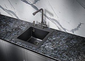 Мойка кухонная Milacio Murcia 42 Cuarzo MC.77041 черная матовая купить в интернет-магазине сантехники Sanbest