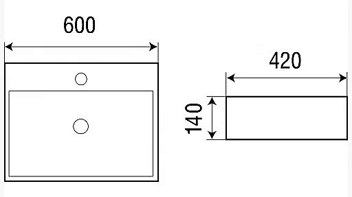 Раковина накладная CeramaLux N 60 8145MB черная матовая купить в интернет-магазине Sanbest