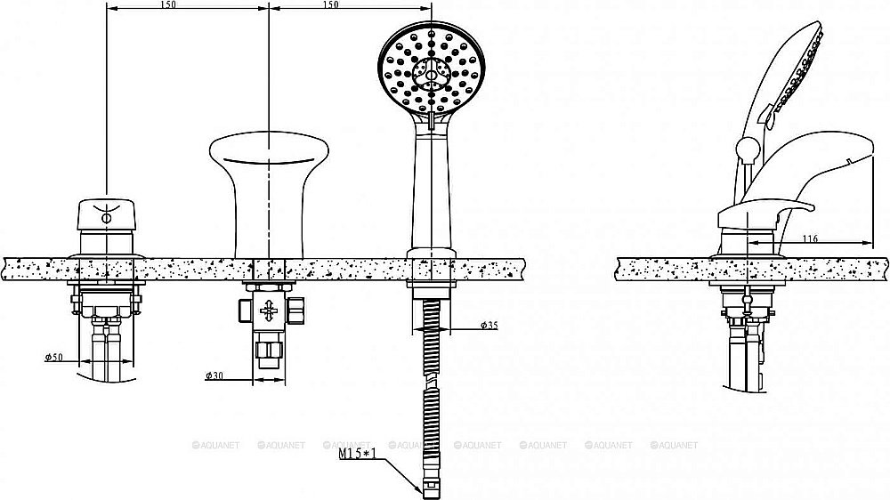 Смеситель на борт ванны Bravat Cobra F5140197CP-1-RUS купить в интернет-магазине сантехники Sanbest