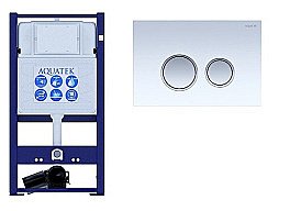 Инсталляция для унитаза Aquatek INS-0000016 с кнопкой KDI-0000028 белая/хром купить в интернет-магазине сантехники Sanbest