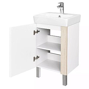 Тумба с раковиной Акватон Кантри 50 белая/дуб верона для ванной в интернет-магазине Sanbest