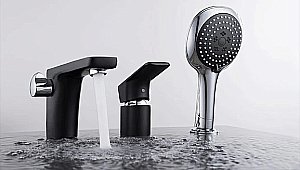 Смеситель на борт ванны D&K Берлин Текник DA1434915 матовый черный/хром купить в интернет-магазине сантехники Sanbest