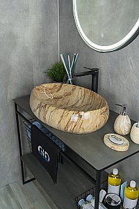 Раковина накладная Gid 60 Mnc161 54403 бежевый мрамор купить в интернет-магазине Sanbest