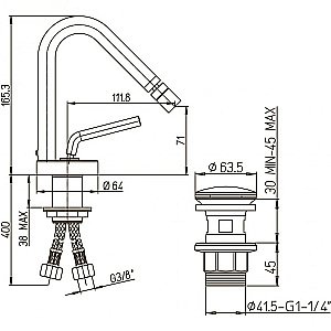 Смеситель для биде PAINI Pixel 81CR306NEWKM хром купить в интернет-магазине сантехники Sanbest