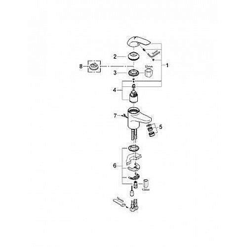 Смеситель для раковины Grohe Euroeco 32881000 купить в интернет-магазине сантехники Sanbest