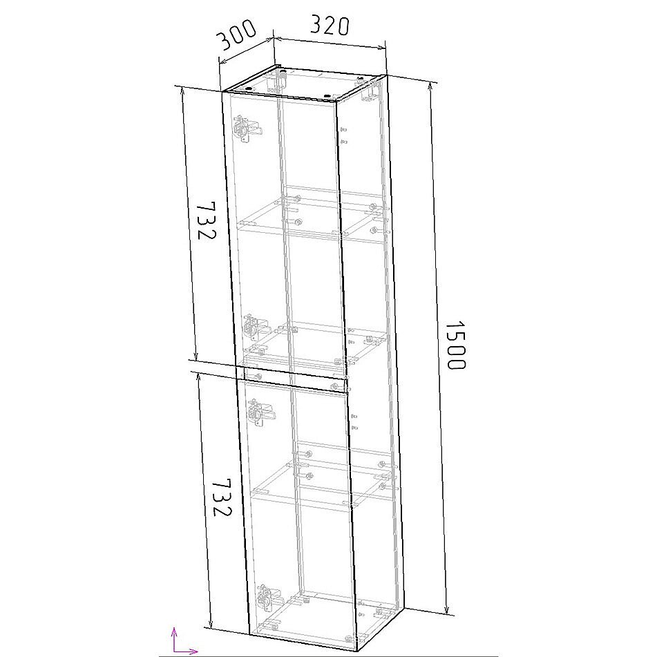 Пенал подвесной Grossman Меркадо 30 304084 белый матовый для ванной в интернет-магазине сантехники Sanbest